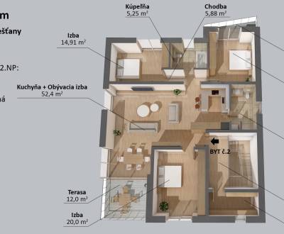 Sale Three bedroom apartment, Three bedroom apartment, Díčova, Piešťan