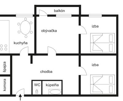 Sale Two bedroom apartment, Two bedroom apartment, Horný rad, Myjava, 