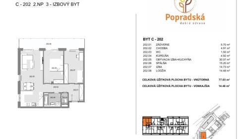 Sale Two bedroom apartment, Two bedroom apartment, Popradská, Košice -