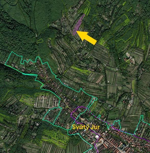 Pozemok na predaj Svätý Jur - katastrálna mapa